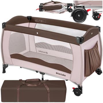Kinderreisbed 126x65x80cm met tas - koffie, Kinderen en Baby's, Babywiegjes en Ledikanten, Verzenden, Nieuw