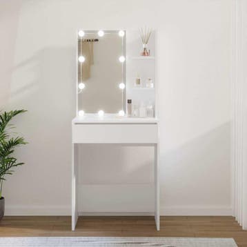 vidaXL Kaptafel met LED-verlichting 60x40x140 cm wit, Minder dan 50 cm, 50 tot 100 cm, Verzenden, Nieuw
