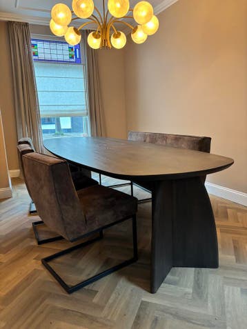 Eettafel eiken Deens ovaal, Huis en Inrichting, 100 tot 150 cm, Eikenhout, Vijf personen of meer, Nieuw