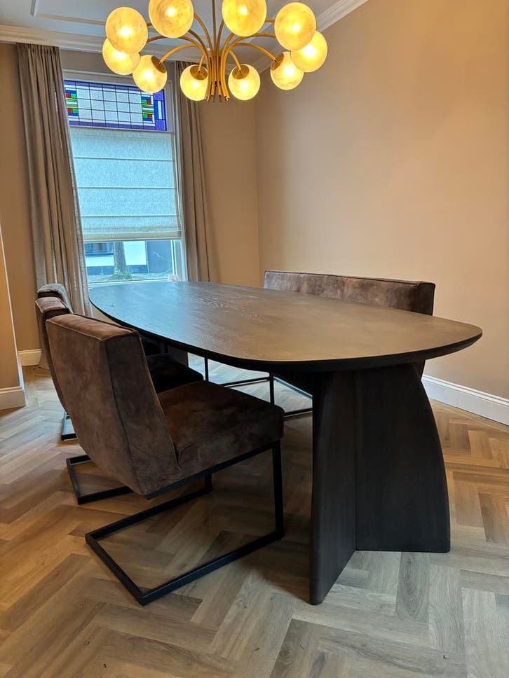 Eettafel massief eiken Deens ovaal op voorraad!, Huis en Inrichting, Tafels | Eettafels, 100 tot 150 cm, 200 cm of meer, Vijf personen of meer