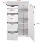 Witte ladekast voor badkamer – Met 4 lades en open vakken, Verzenden, Nieuw