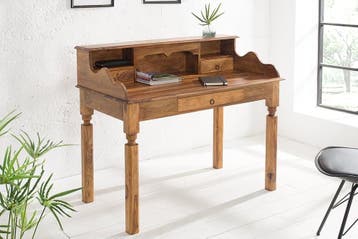 Elegante secretaire HEMINGWAY L 115 cm massief sheesham, Ophalen of Verzenden, Nieuw