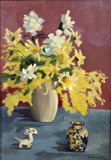 Aldo Augusto Baccinetti (1903-1990) - Mimosa, margherite e