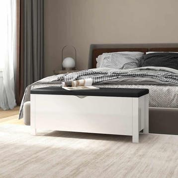 vidaXL Opbergbox met kussen 105x40x45 cm bewerkt hout, Huis en Inrichting, Verzenden, Nieuw