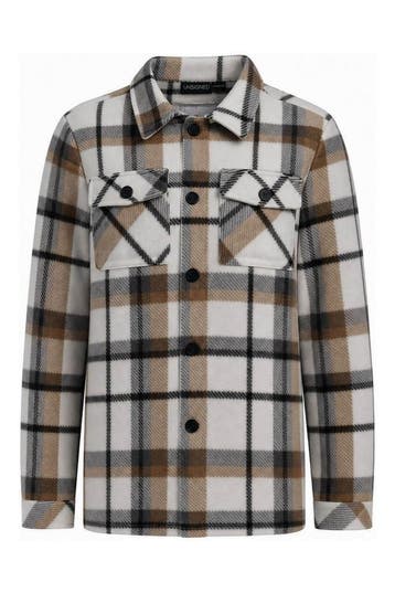 Unsigned Overhemd Jongens in maat 134 Beige, Verzenden, Zo goed als nieuw, Unsigned, Jongen of Meisje