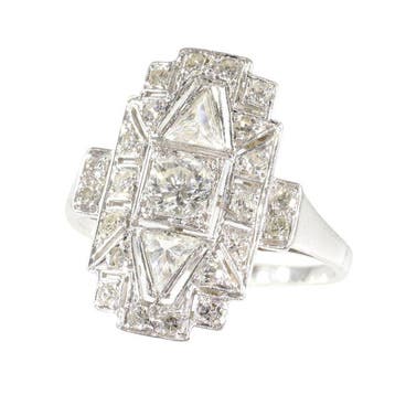 Ring Platina - 1.26ct. tw. Diamant (Natuurlijk) - Vintage, Nieuw