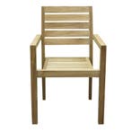 Montana dining tuinstoel teak met brede latten, Ophalen of Verzenden, Nieuw, Teakhout