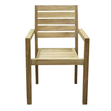 Montana dining tuinstoel teak met brede latten, Tuin en Terras, Tuinstoelen, Ophalen of Verzenden, Nieuw, Teakhout
