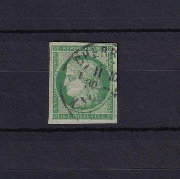 Frankrijk 1850 - Taxatie: 5000 €, dateringsstempel op Cérès, Gestempeld