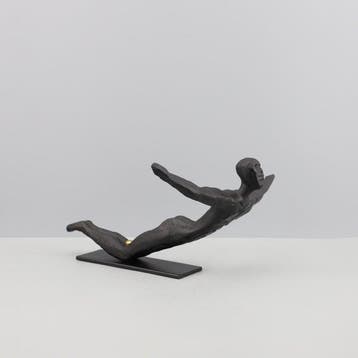sculptuur, Flight — Cast Iron Swimmer Figure, Abstract