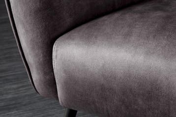 Fauteuil AMSTERDAM met fluweelgrijze accenten, grijs - 43567, Huis en Inrichting, Fauteuils, Ophalen of Verzenden, Nieuw
