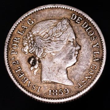 Spanje. Isabel II. 1 Real Acuñado en la ceca de Madrid,
