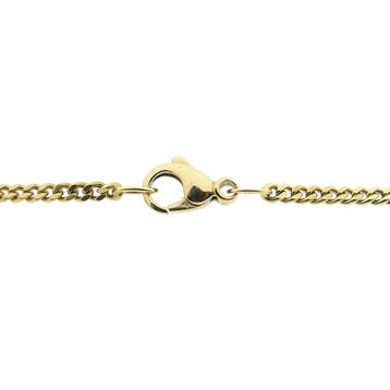 Gouden gourmet schakel ketting, Sieraden, Tassen en Uiterlijk, Kettingen, Ophalen of Verzenden, Gebruikt, Goud, Goud