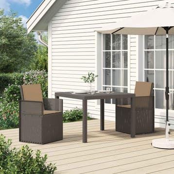 vidaXL Tuin eettafelset 3 st Lichtgrijs en Taupe PP, Verzenden, Nieuw, Textileen, 3 zitplaatsen