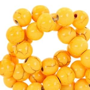 25 x Keramiek turquoise kralen rond 4mm Sunflower yellow, Ophalen of Verzenden, Nieuw, Kraal