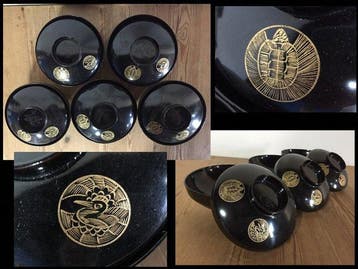 Wajima lacquerware / Japanese Vintage Wooden Bowl / Set of 5