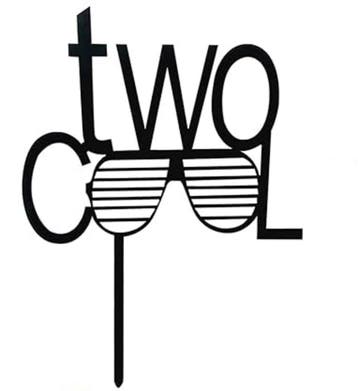 Taart topper Two Cool, Ophalen of Verzenden, Nieuw, Taarten of Cupcakes, Versiering