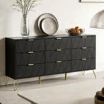 UEV Commode met schuifranden, 150 x 34 x 74 cm, kast met 9 s, Verzenden, Zo goed als nieuw