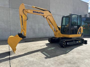 Veiling: Midigraafmachine Komatsu PC56-7 Diesel 2014, Ophalen, Graafmachine