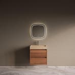 Badmeubelset Riga Travertin met Wastafel 60 cm Walnoot, Ophalen of Verzenden, Nieuw, Bad