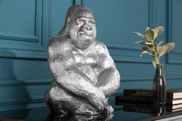 Decoratief Gorilla-figuur KONG 40cm zilveren handgemaakte, Huis en Inrichting, Ophalen of Verzenden, Nieuw