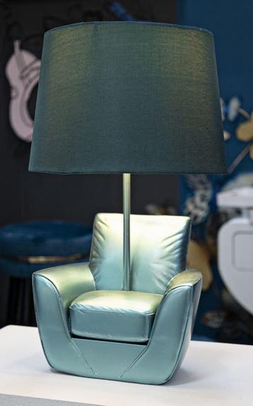 TAFELLAMP MIDDEN EEUW TURQUOISE CM Ø 26X43, Ophalen of Verzenden, Nieuw