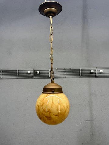 Plafondlamp - Glas - Hanglamp gemarmerde bol