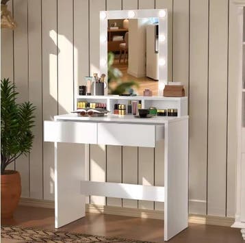 Moderne Kaptafel met LED Spiegel en Opbergruimte, Verzenden, Nieuw