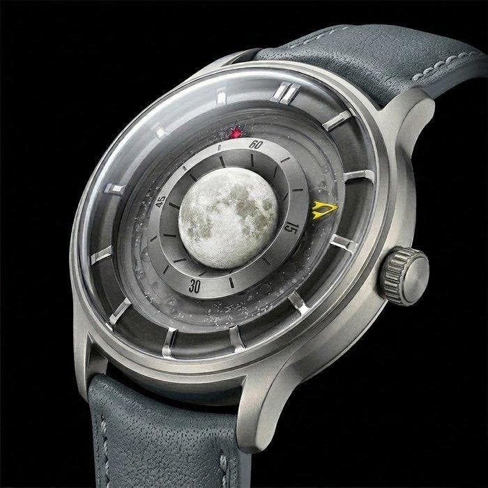 SWISSORA - Super Luna – Automatic with Rotating 3D Moon -, Sieraden, Tassen en Uiterlijk, Horloges | Heren