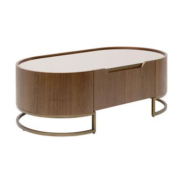 *WOONWINKEL* Kare Design Giorgio Ovale Salontafel Walnoot En, Verzenden, Nieuw