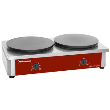 Diamond Dubbele Pannenkoekplaat | 2x 230v | Ø 400mm Geëmaill, Ophalen of Verzenden, Nieuw in verpakking