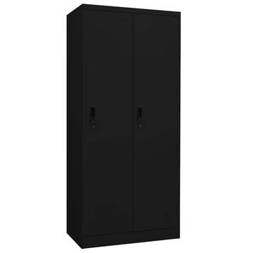 vidaXL Kledingkast 80x50x180 cm staal zwart, Huis en Inrichting, Kasten | Kledingkasten, Verzenden, Nieuw