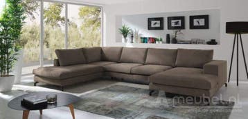 U-Bankstel Stroe - loungebanken - Taupe, Nieuw, Stof