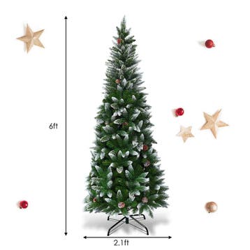 2dekans | Coast Besneeuwde Slim Kunstkerstboom Groen/Wit –, Ophalen of Verzenden, Zo goed als nieuw