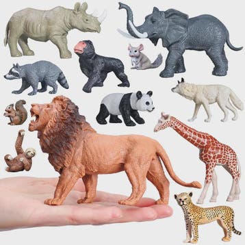 Verzamelbare Dierenfiguren Set: Wilde Dieren, Zoo Dieren & M