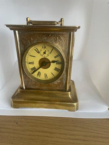Muzikale mantelklok - Antiek - Verguld messing - 1880-1920