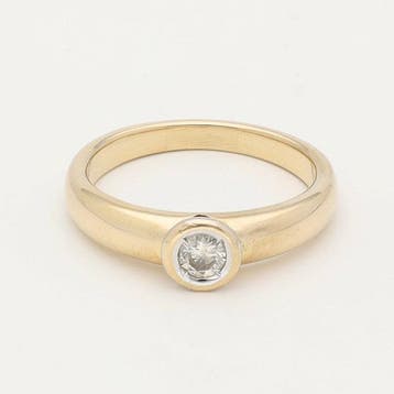 Ring - 14 karaat Geel goud Diamant (Natuurlijk), Nieuw