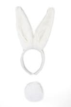 Haarband Konijn Wit Dons met Staart Diadeem Konijnenoren Ore, Ophalen of Verzenden, Nieuw, Carnaval, Accessoires