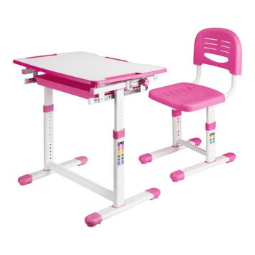 Kinderbureauset Sala kindertafel met 1 stoel roze en wit [en, Verzenden, Nieuw