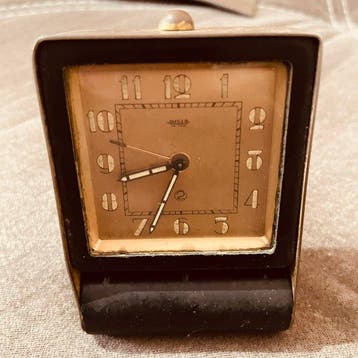Tafelklok, Reisklok - Jaeger-LeCoultre - Art Deco Staal -