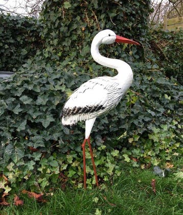 Sculptuuur voor buiten, Tuindecoratie Ooievaar - 80 cm -