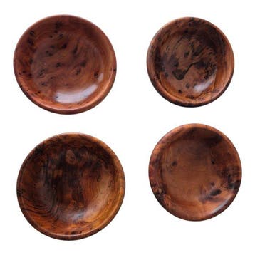 Set kommen (4) - Set van 4 Handgemaakte Marokkaanse Thuya, Antiek en Kunst