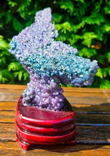 Chalcedoon botryoïdaal Bothryodaal Kristal - Hoogte: 220 mm, Verzamelen, Mineralen en Fossielen