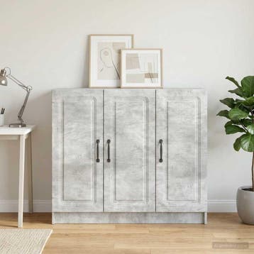 vidaXL Dressoir Betongrijs 89 x 34,5 x 77 cm Bewerkt hout, Verzenden, Nieuw, Overige houtsoorten, Minder dan 50 cm