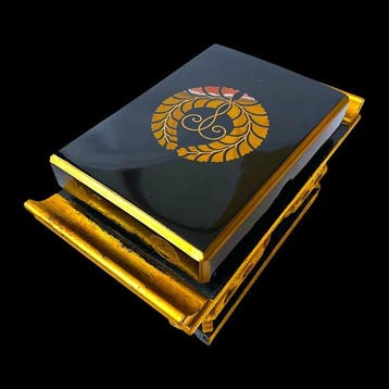 Japanese Lacquer Gobunsho Box Set with Gilt Stand & Sacred