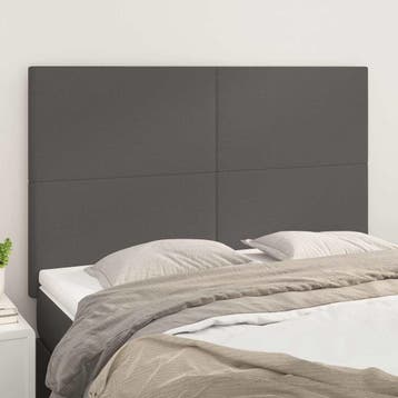 vidaXL Hoofdbord grijs 144x5x118/128 cm kunstleer, Verzenden, Nieuw, Grijs, Overige materialen