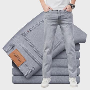 Herfst/Lente Heren Jeans - Comfortabele Stretch Katoen, Rech, Verzenden, Nieuw