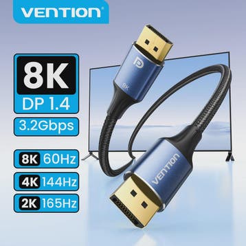 Vention 8K DisplayPort 1.4 Kabel - 4K@144Hz, 32.4Gbps, HDR,, Verzenden, Nieuw