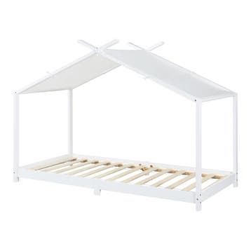 Kinderbed Brome huisbed 90x200 cm wit [en.casa], Verzenden, Nieuw