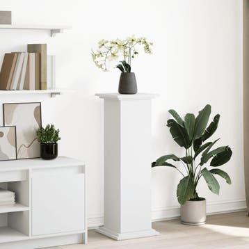 vidaXL Sokkel met opbergruimte 31x30x90 cm bewerkt hout wit, Tuin en Terras, Verzenden, Nieuw